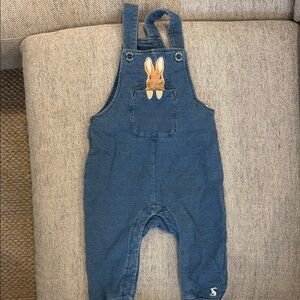 Blue Kids Overalls with Bunny Design